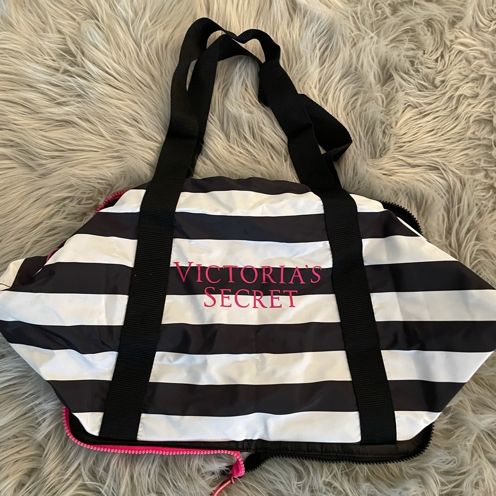 Victoria’s Secret Zip-away Striped Tote Bag